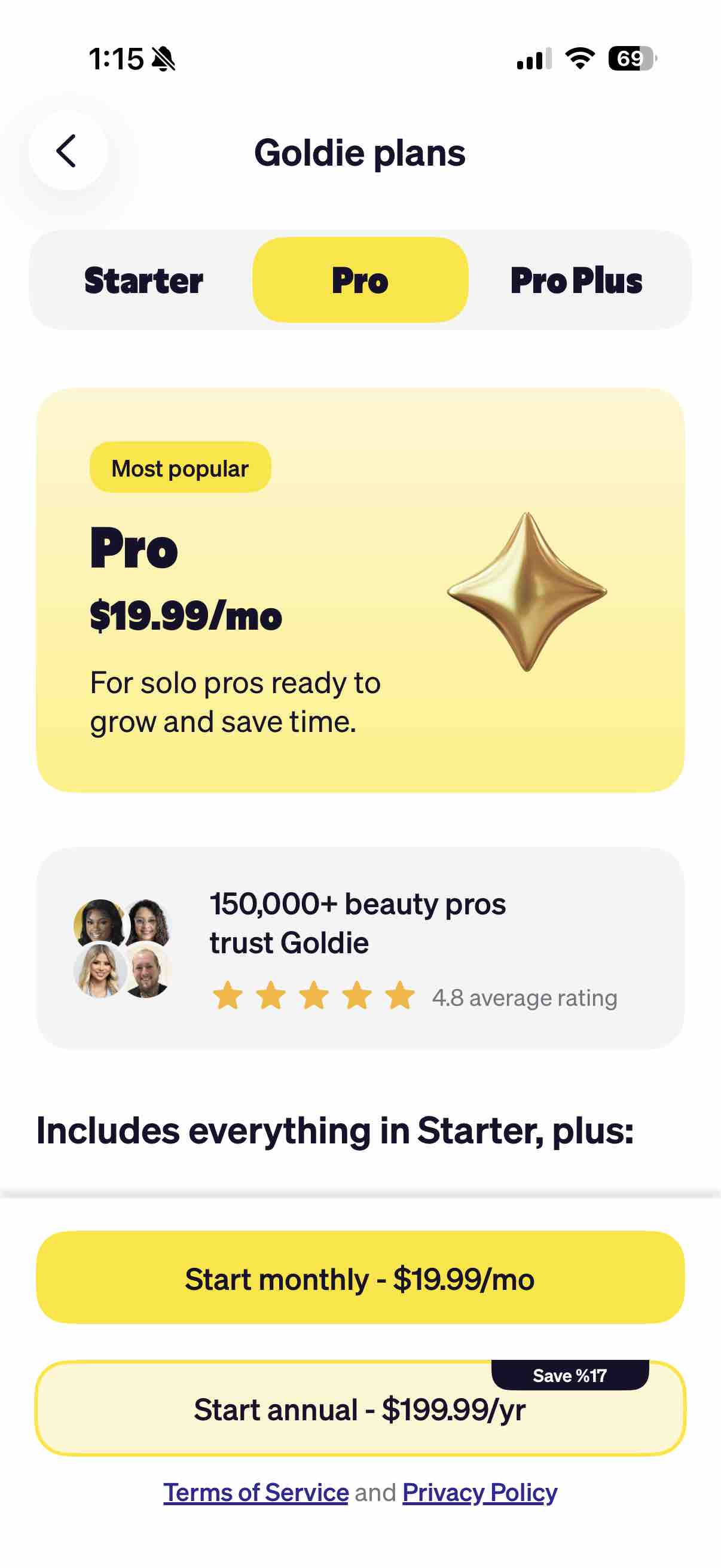 Goldie: Scheduling app
