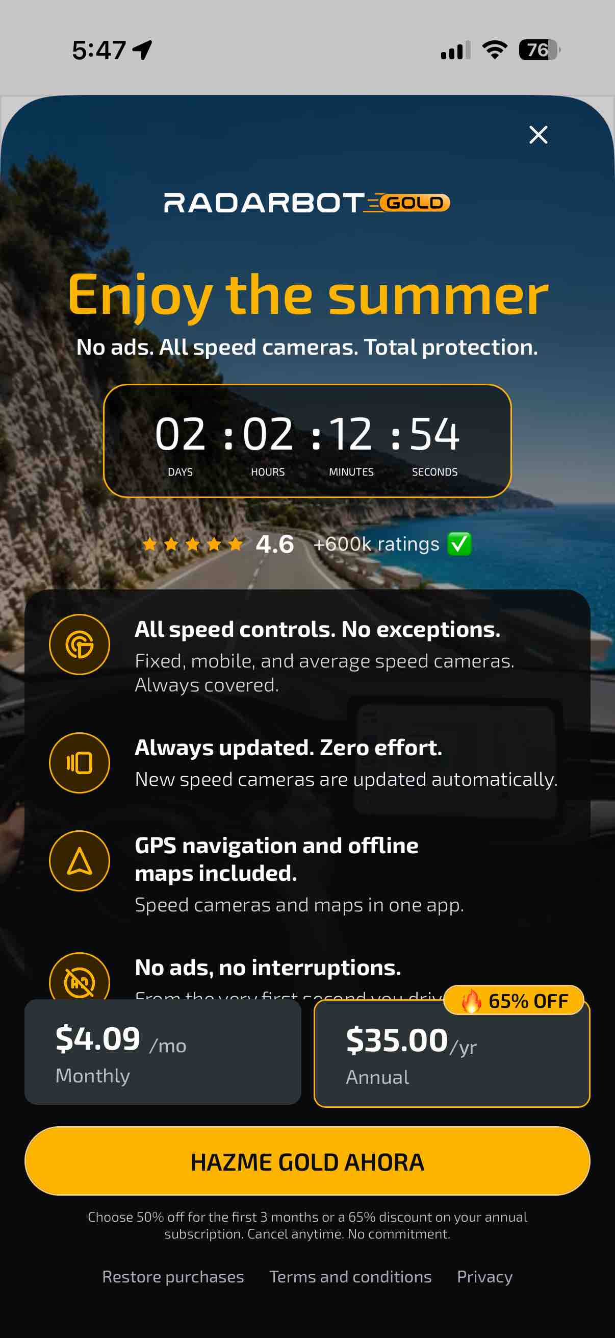 Radarbot: Speed Cameras | GPS