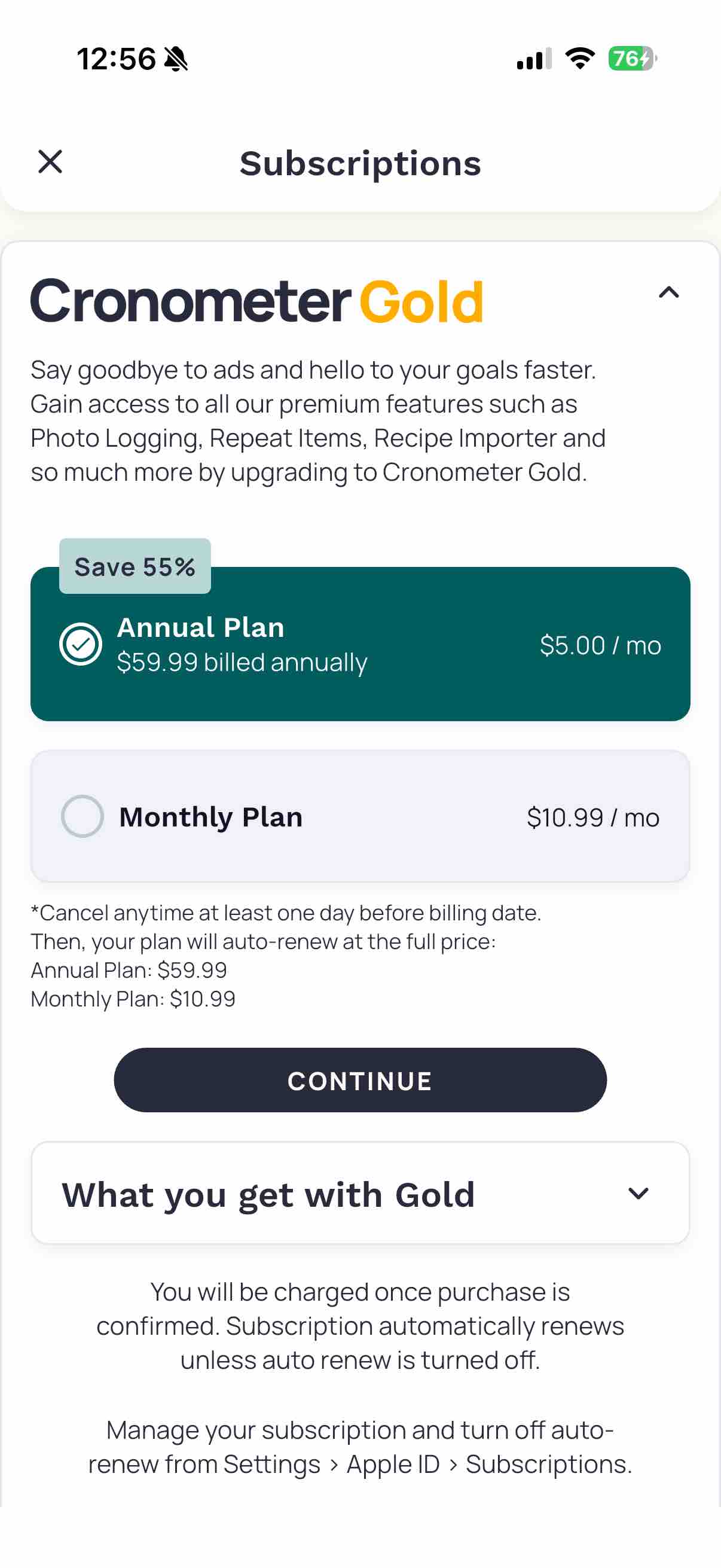 Cronometer: Calorie Counter