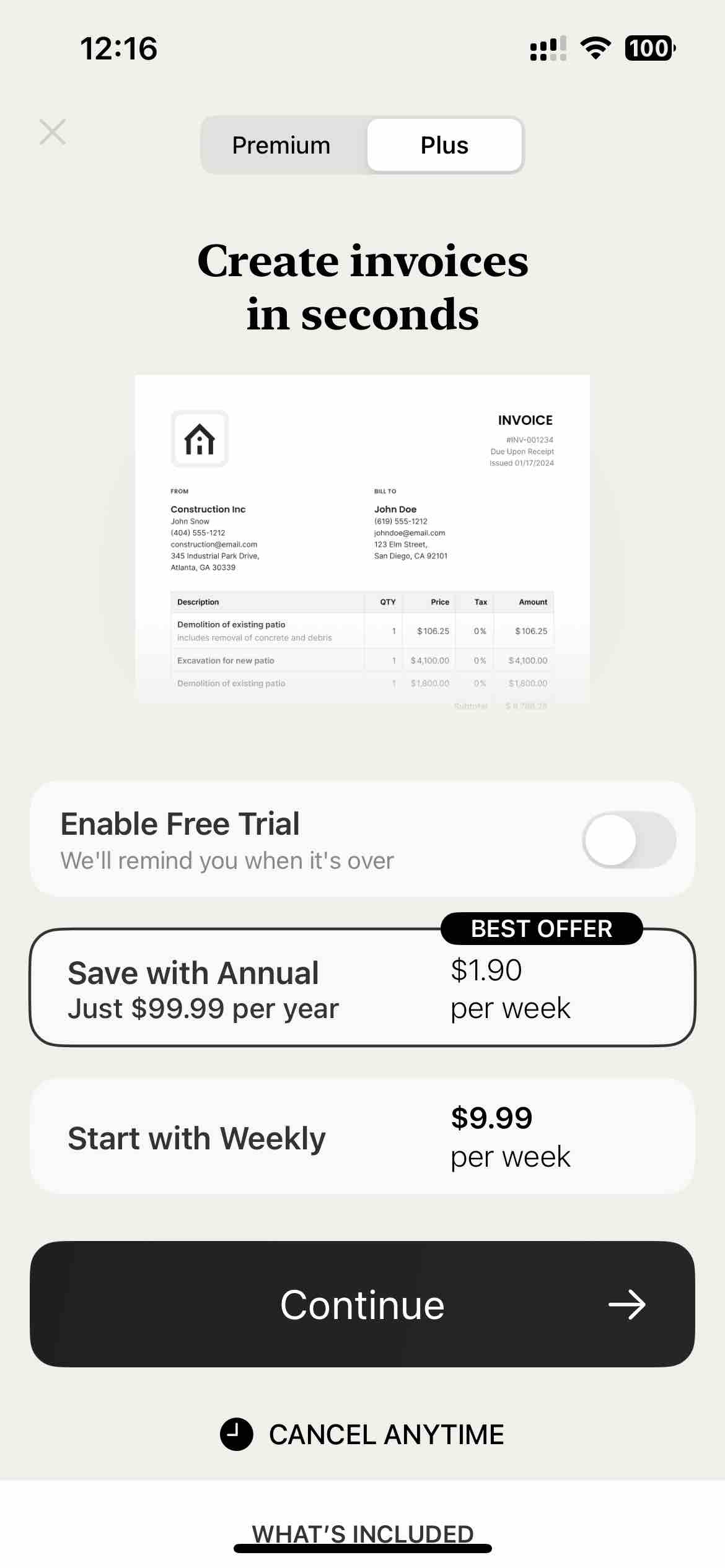 Invoice Maker ▸ Estimate App