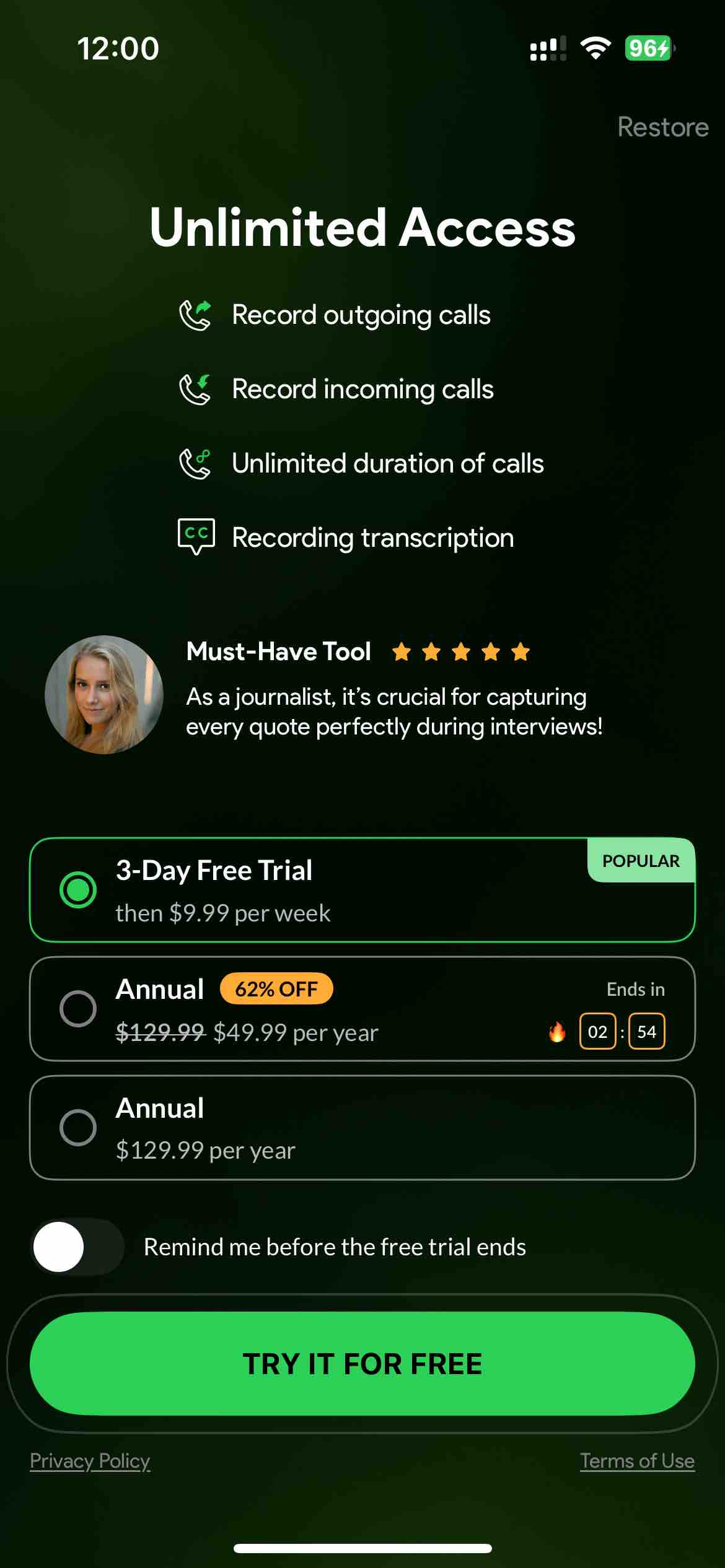 Call Recorder for iPhone.