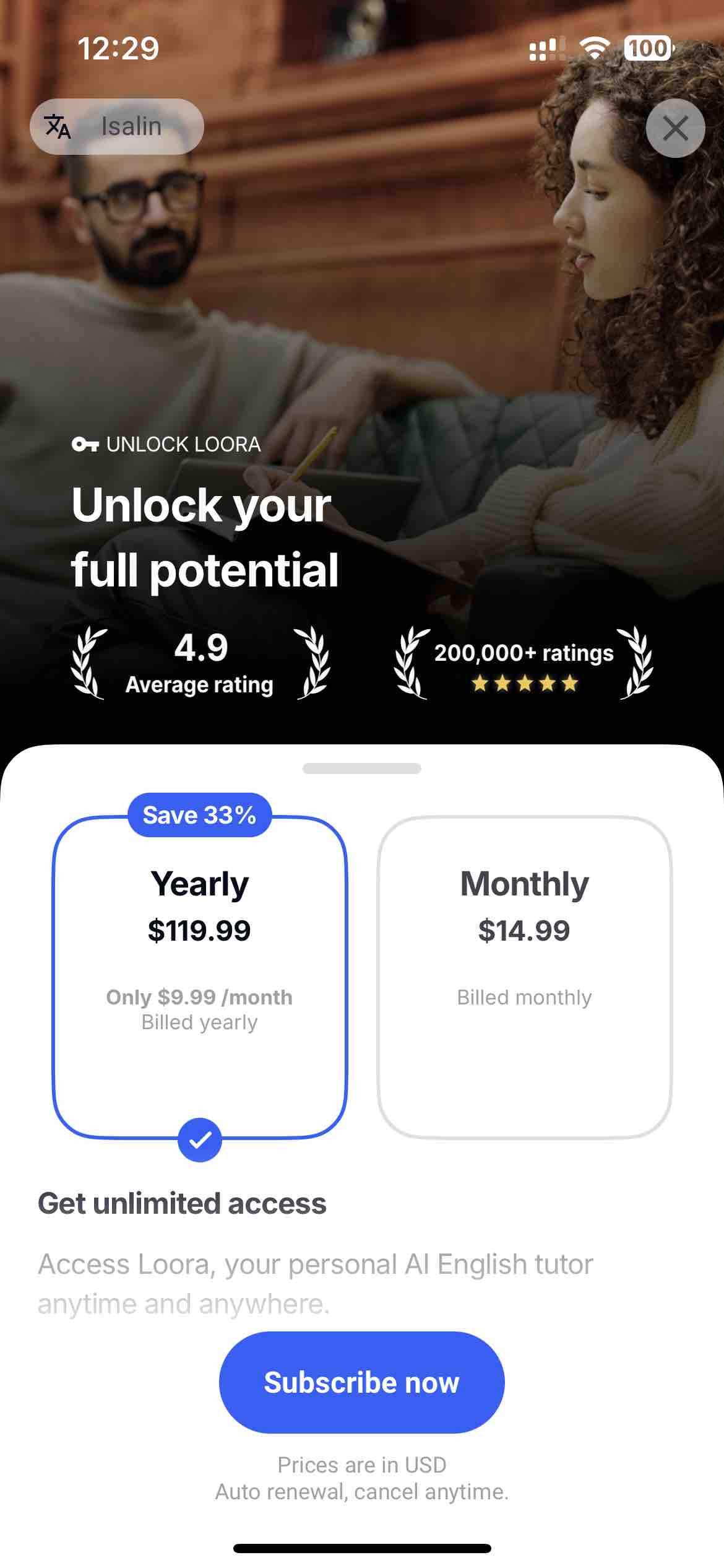 Speak English with Loora AI