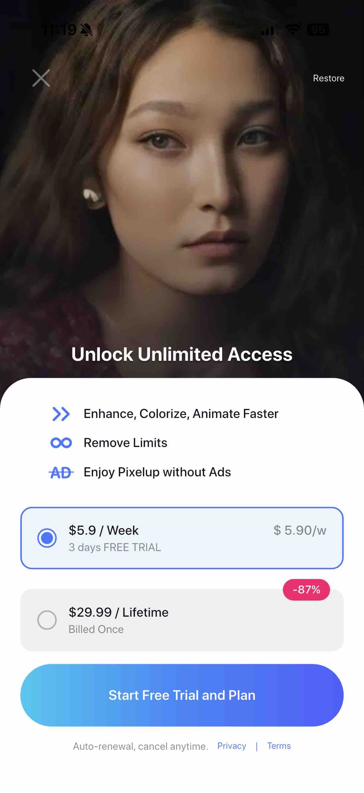 Pixelup: AI Photo Enhancer App