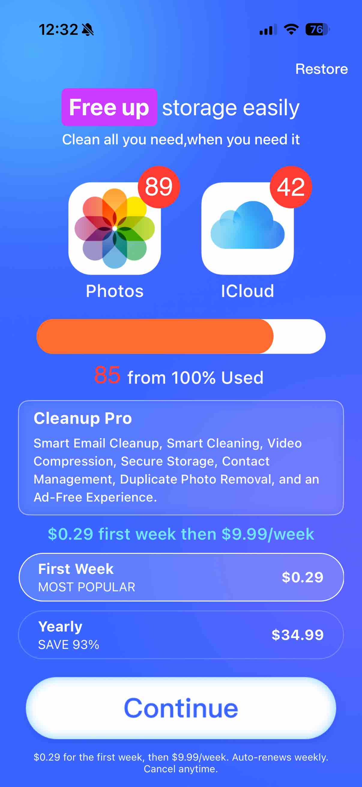 Powerful Cleaner-Clean Storage
